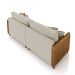 Sofá Living Montecarlo 3 Lugares Bipartido 232cm Pés em Madeira Veludo/PU Bege/Caramelo G33 - Gran Belo