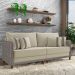 Sofá Living Montecarlo 3 Lugares Bipartido 232cm Pés em Madeira Veludo/PU Bege/Cinza G33 - Gran Belo