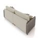 Sofá Living Montecarlo 3 Lugares Bipartido 232cm Pés em Madeira Veludo/PU Bege/Cinza G33 - Gran Belo