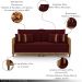 Sofá Living Montecarlo 3 Lugares Bipartido 232cm Pés em Madeira Veludo/PU Bordô/Caramelo G33 - Gran Belo