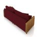 Sofá Living Montecarlo 3 Lugares Bipartido 232cm Pés em Madeira Veludo/PU Bordô/Caramelo G33 - Gran Belo