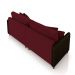 Sofá Living Montecarlo 3 Lugares Bipartido 232cm Pés em Madeira Veludo/PU Bordô/Marrom G33 - Gran Belo