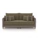 Sofá Living Montecarlo 3 Lugares Bipartido 232cm Pés em Madeira Veludo/PU Castor/Cinza G33 - Gran Belo