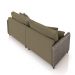 Sofá Living Montecarlo 3 Lugares Bipartido 232cm Pés em Madeira Veludo/PU Castor/Cinza G33 - Gran Belo