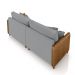 Sofá Living Montecarlo 3 Lugares Bipartido 232cm Pés em Madeira Veludo/PU Cinza/Caramelo G33 - Gran Belo