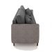 Sofá Living Montecarlo 3 Lugares Bipartido 232cm Pés em Madeira Veludo/PU Grafite/Cinza G33 - Gran Belo