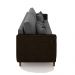 Sofá Living Montecarlo 3 Lugares Bipartido 232cm Pés em Madeira Veludo/PU Grafite/Marrom G33 - Gran Belo