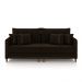 Sofá Living Montecarlo 3 Lugares Bipartido 232cm Pés em Madeira Veludo/PU Marrom G33 - Gran Belo