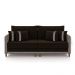 Sofá Living Montecarlo 3 Lugares Bipartido 232cm Pés em Madeira Veludo/PU Marrom/Cinza G33 - Gran Belo