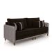Sofá Living Montecarlo 3 Lugares Bipartido 232cm Pés em Madeira Veludo/PU Marrom/Cinza G33 - Gran Belo