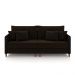 Sofá Living Montecarlo 3 Lugares Bipartido 232cm Pés em Madeira Veludo/PU Marrom/Preto G33 - Gran Belo