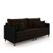 Sofá Living Montecarlo 3 Lugares Bipartido 232cm Pés em Madeira Veludo/PU Marrom/Preto G33 - Gran Belo