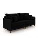 Sofá Living Montecarlo 3 Lugares Bipartido 232cm Pés em Madeira Veludo/PU Preto G33 - Gran Belo