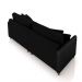 Sofá Living Montecarlo 3 Lugares Bipartido 232cm Pés em Madeira Veludo/PU Preto G33 - Gran Belo
