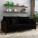 Sofá Living Montecarlo 3 Lugares Bipartido 232cm Pés em Madeira Veludo/PU Preto/Marrom G33 - Gran Belo
