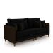 Sofá Living Montecarlo 3 Lugares Bipartido 232cm Pés em Madeira Veludo/PU Preto/Marrom G33 - Gran Belo