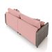 Sofá Living Montecarlo 3 Lugares Bipartido 232cm Pés em Madeira Veludo/PU Rosê/Cinza G33 - Gran Belo