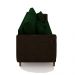 Sofá Living Montecarlo 3 Lugares Bipartido 232cm Pés em Madeira Veludo/PU Verde/Marrom G33 - Gran Belo