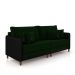 Sofá Living Montecarlo 3 Lugares Bipartido 232cm Pés em Madeira Veludo/PU Verde/Preto G33 - Gran Belo