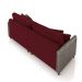 Sofá Living Montecarlo 3 Lugares Bipartido 252cm Pés em Madeira Veludo/PU Bordô/Cinza G33 - Gran Belo
