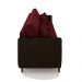 Sofá Living Montecarlo 3 Lugares Bipartido 252cm Pés em Madeira Veludo/PU Bordô/Marrom G33 - Gran Belo