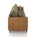 Sofá Living Montecarlo 3 Lugares Bipartido 252cm Pés em Madeira Veludo/PU Castor/Caramelo G33 - Gran Belo