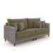 Sofá Living Montecarlo 3 Lugares Bipartido 252cm Pés em Madeira Veludo/PU Castor/Cinza G33 - Gran Belo