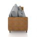 Sofá Living Montecarlo 3 Lugares Bipartido 252cm Pés em Madeira Veludo/PU Cinza/Caramelo G33 - Gran Belo