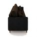Sofá Living Montecarlo 3 Lugares Bipartido 252cm Pés em Madeira Veludo/PU Marrom/Preto G33 - Gran Belo