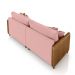 Sofá Living Montecarlo 3 Lugares Bipartido 252cm Pés em Madeira Veludo/PU Rosê/Caramelo G33 - Gran Belo