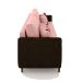 Sofá Living Montecarlo 3 Lugares Bipartido 252cm Pés em Madeira Veludo/PU Rosê/Marrom G33 - Gran Belo