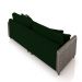Sofá Living Montecarlo 3 Lugares Bipartido 252cm Pés em Madeira Veludo/PU Verde/Cinza G33 - Gran Belo