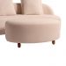 Sofá Living Sala de Estar Rocca 192cm com Puff Pés Madeira Linho Rústico Nude G92 - Gran Belo
