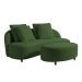 Sofá Living Sala de Estar Rocca 212cm com Puff Pés Madeira Linho Rústico Verde Musgo G92 - Gran Belo