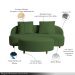 Sofá Living Sala de Estar Rocca 212cm com Puff Pés Madeira Linho Rústico Verde Musgo G92 - Gran Belo