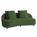 Sofá Living Sala de Estar Rocca 212cm com Puff Pés Madeira Linho Rústico Verde Musgo G92 - Gran Belo