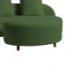 Sofá Living Sala de Estar Rocca 212cm com Puff Pés Madeira Linho Rústico Verde Musgo G92 - Gran Belo