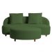 Sofá Living Sala de Estar Rocca 212cm com Puff Pés Madeira Linho Rústico Verde Musgo G92 - Gran Belo