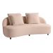 Sofá Living Sala de Estar Rocca 232cm com Puff Pés Madeira Linho Rústico Nude G92 - Gran Belo
