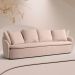 Sofá Living Sala de Estar Toscana 270cm 3 Lugares Veludo Luxo Bege G92 - Gran Belo