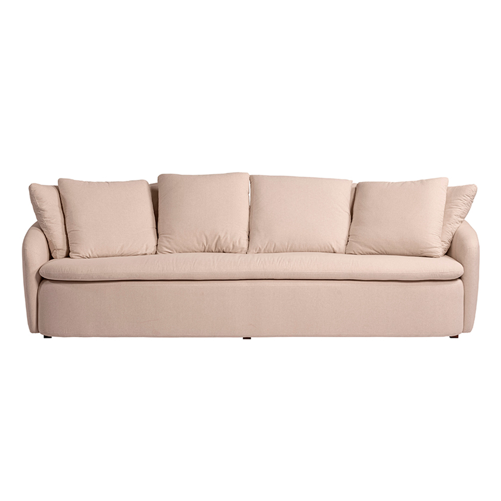 Sofá Living Sala de Estar Toscana 270cm 3 Lugares Veludo Luxo Bege G92 - Gran Belo