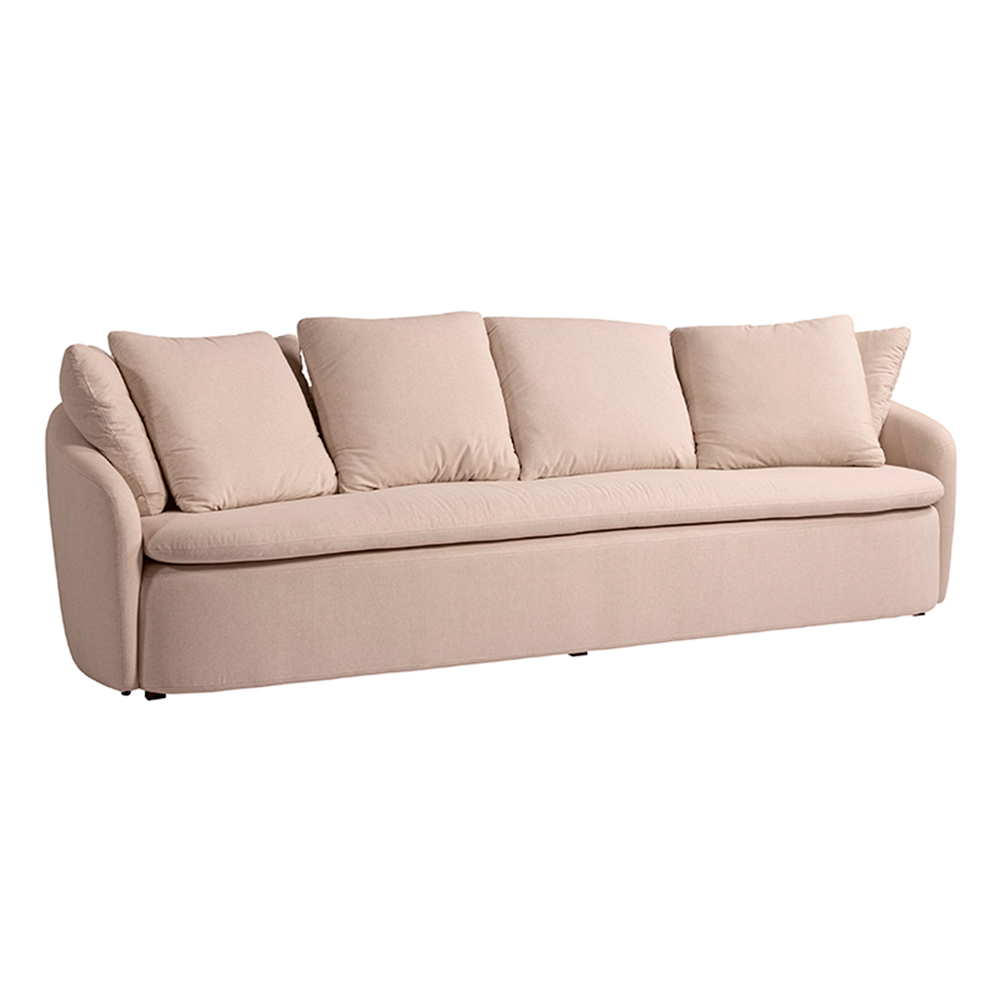 Sofá Living Sala de Estar Toscana 270cm 3 Lugares Veludo Luxo Bege G92 - Gran Belo