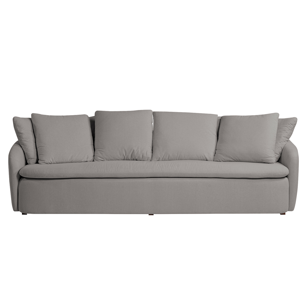 Sofá Living Sala de Estar Toscana 270cm 3 Lugares Veludo Luxo Cinza G92 - Gran Belo