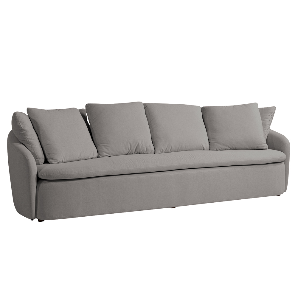 Sofá Living Sala de Estar Toscana 270cm 3 Lugares Veludo Luxo Cinza G92 - Gran Belo