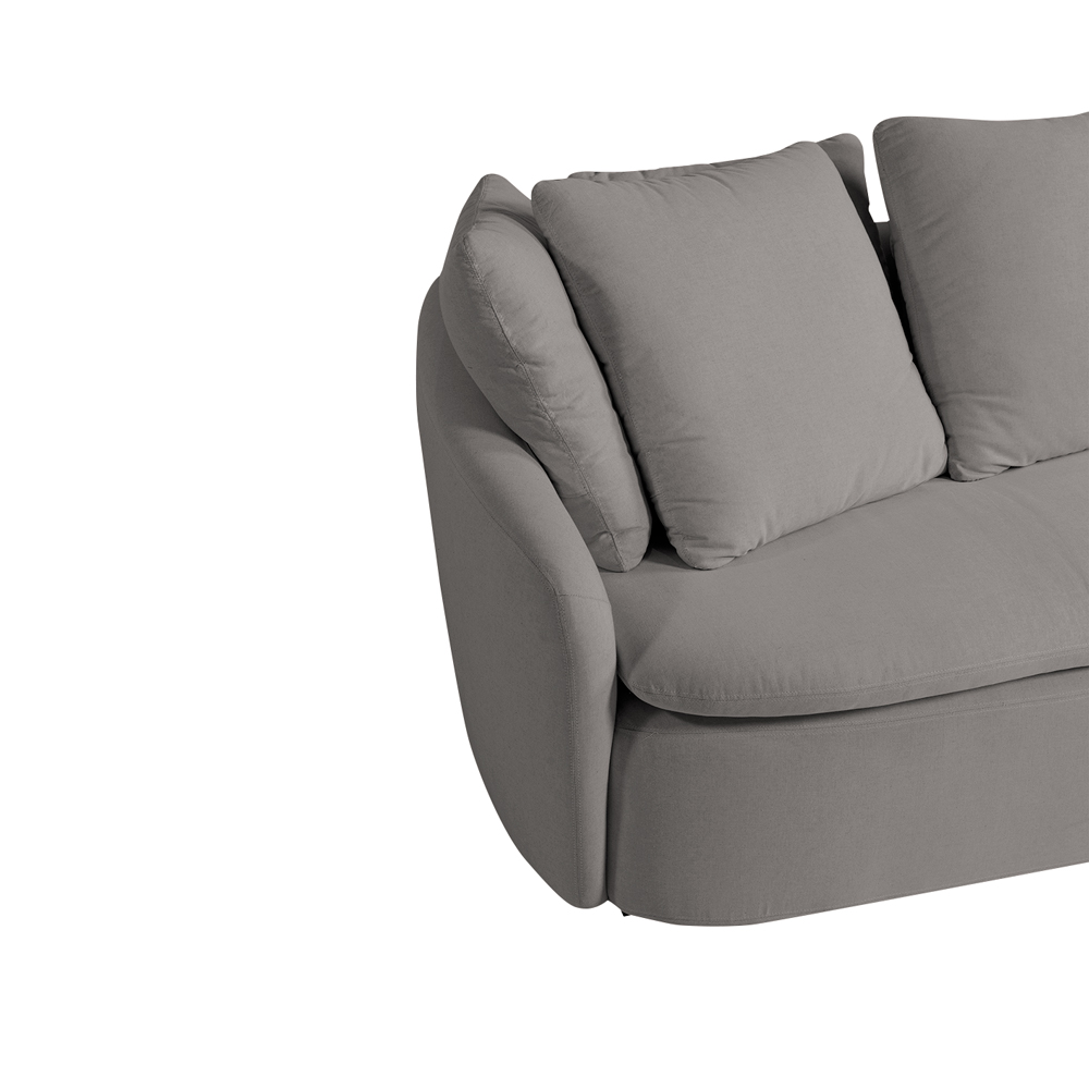 Sofá Living Sala de Estar Toscana 270cm 3 Lugares Veludo Luxo Cinza G92 - Gran Belo
