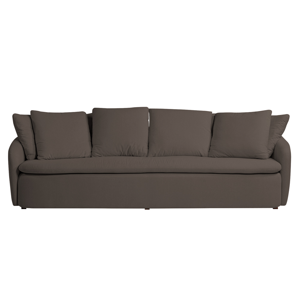 Sofá Living Sala de Estar Toscana 270cm 3 Lugares Veludo Luxo Marrom G92 - Gran Belo