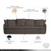 Sofá Living Sala de Estar Toscana 270cm 3 Lugares Veludo Luxo Marrom G92 - Gran Belo