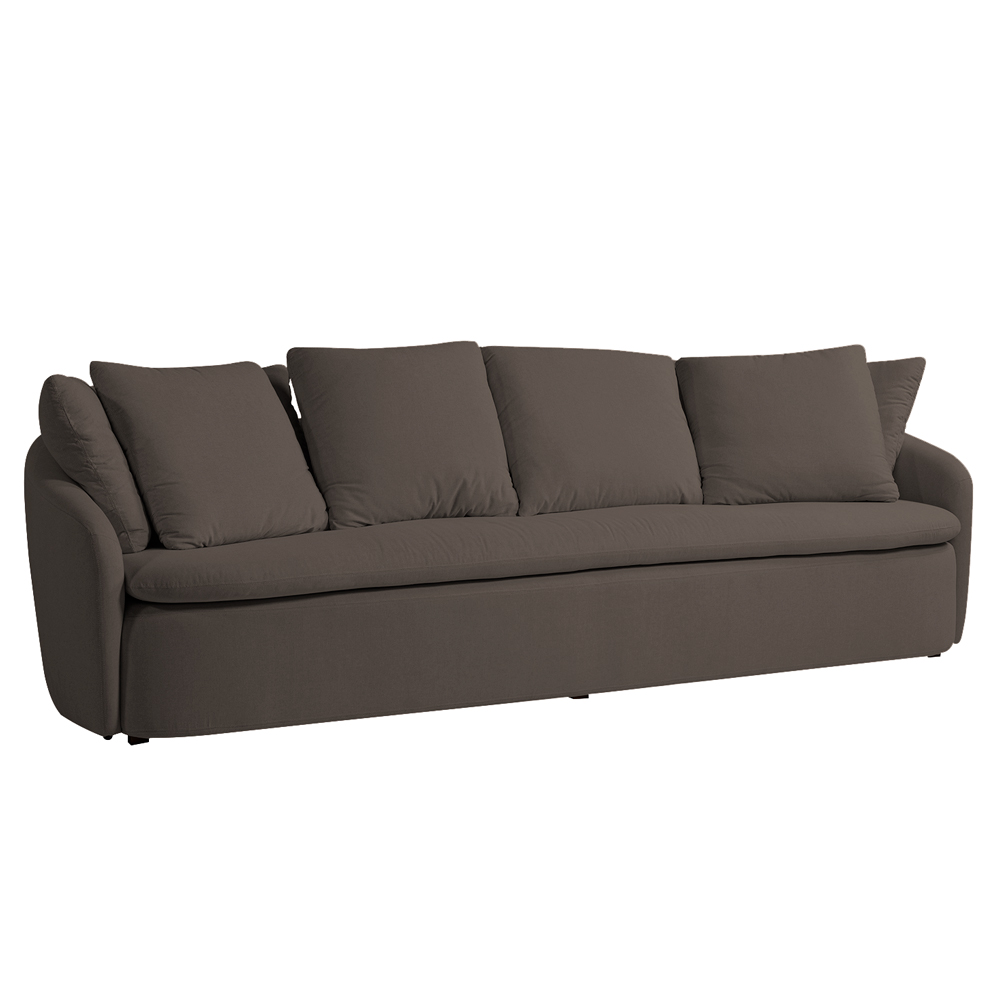 Sofá Living Sala de Estar Toscana 270cm 3 Lugares Veludo Luxo Marrom G92 - Gran Belo