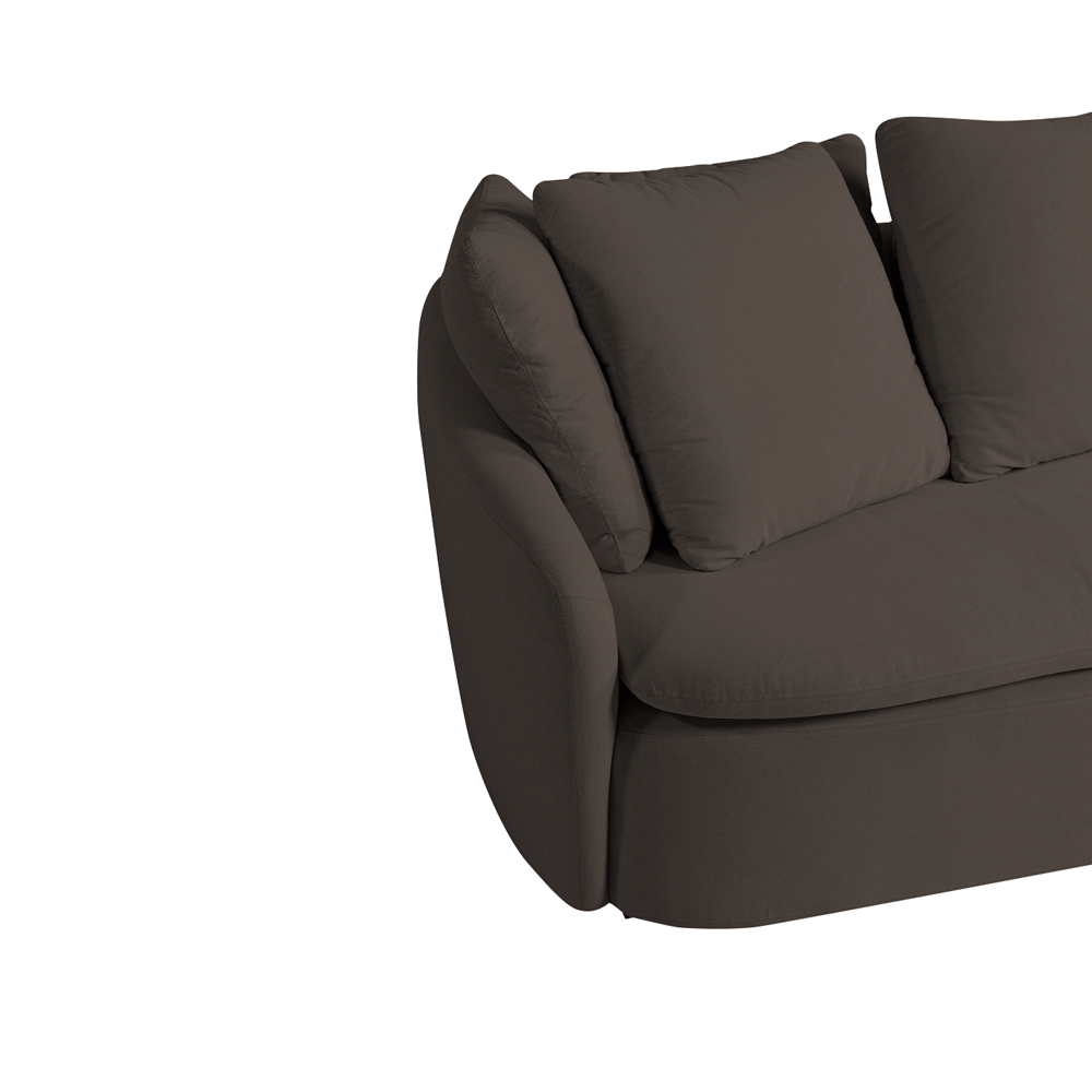 Sofá Living Sala de Estar Toscana 270cm 3 Lugares Veludo Luxo Marrom G92 - Gran Belo