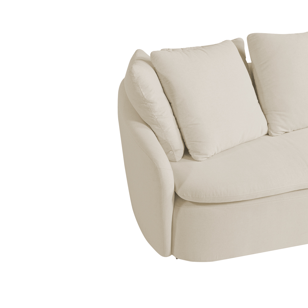 Sofá Living Sala de Estar Toscana 270cm 3 Lugares Veludo Luxo Off White G92 - Gran Belo